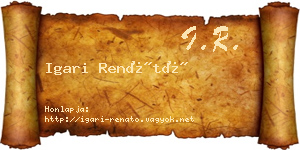 Igari Renátó névjegykártya